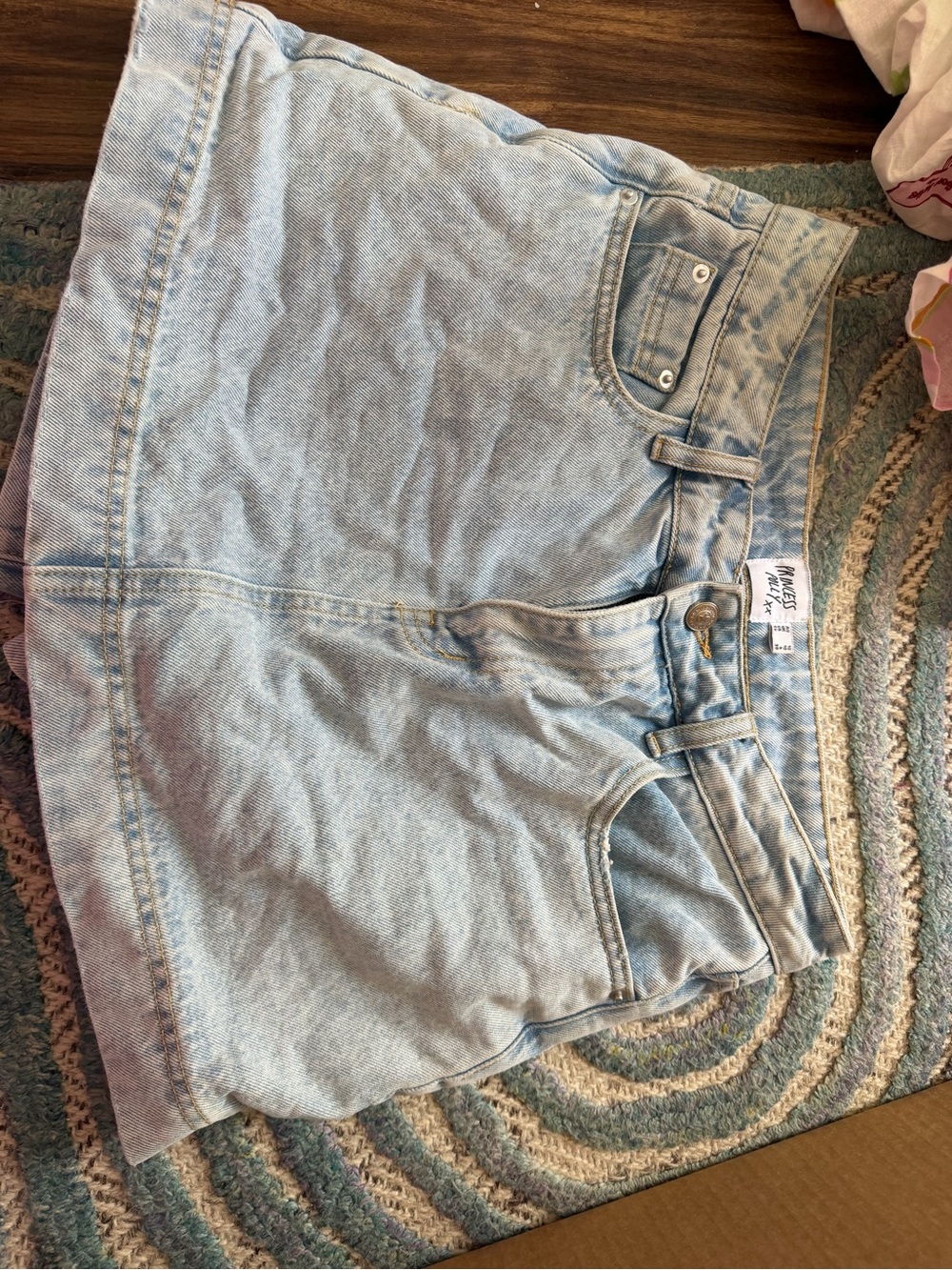 Princess Polly Light Blue Denim Skort